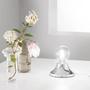 Moderne Tischleuchte, Weiß oder Chrom, E27 | Mondialshop