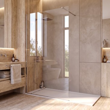 Doccia walk-in 130 cm h200 vetro 8mm anticalcare trasparente ISIDE