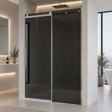 Porta doccia in cristallo fume 8mm Euclide Anticalcare