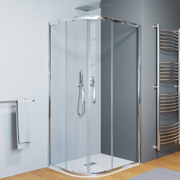 Box doccia 80x100 100x80 semicircolare scorrevole h195 6mm ATENA
