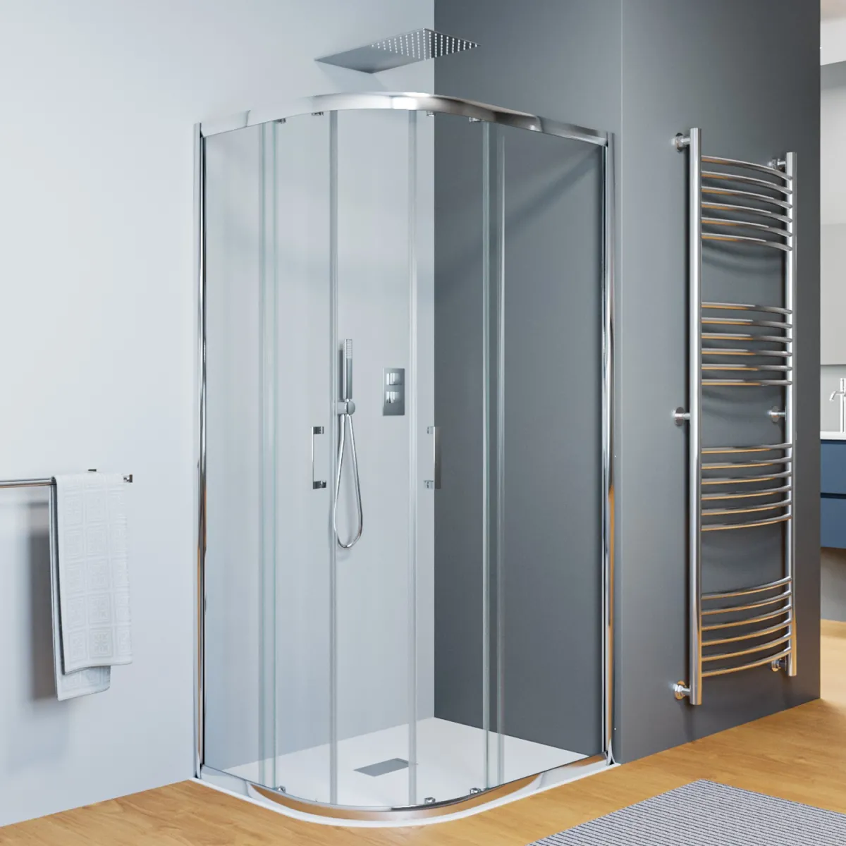 Box doccia 80x100 100x80 con angolo stondato h195 ATENA