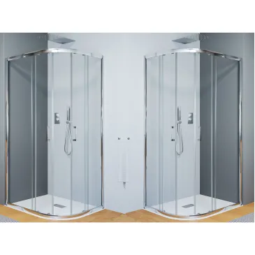 Box doccia 80x100 100x80 con angolo stondato h195 ATENA