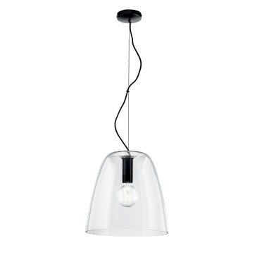 Suspension en verre blanc ou transparent E27