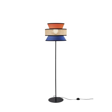 Rattan-Stehlampe in 3 E27-Varianten
