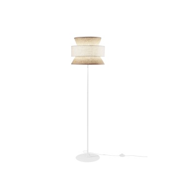Lampadaire en rotin disponible en 3 variantes E27