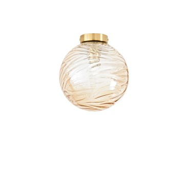 Plafonnier rond transparent ou champagne E27