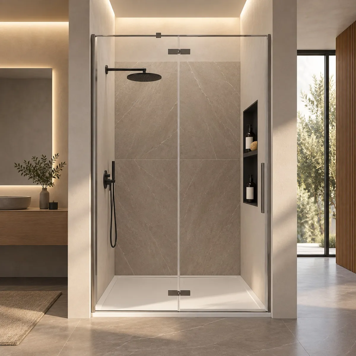 Nicchia per doccia 60X30 nera  GLAMOUR