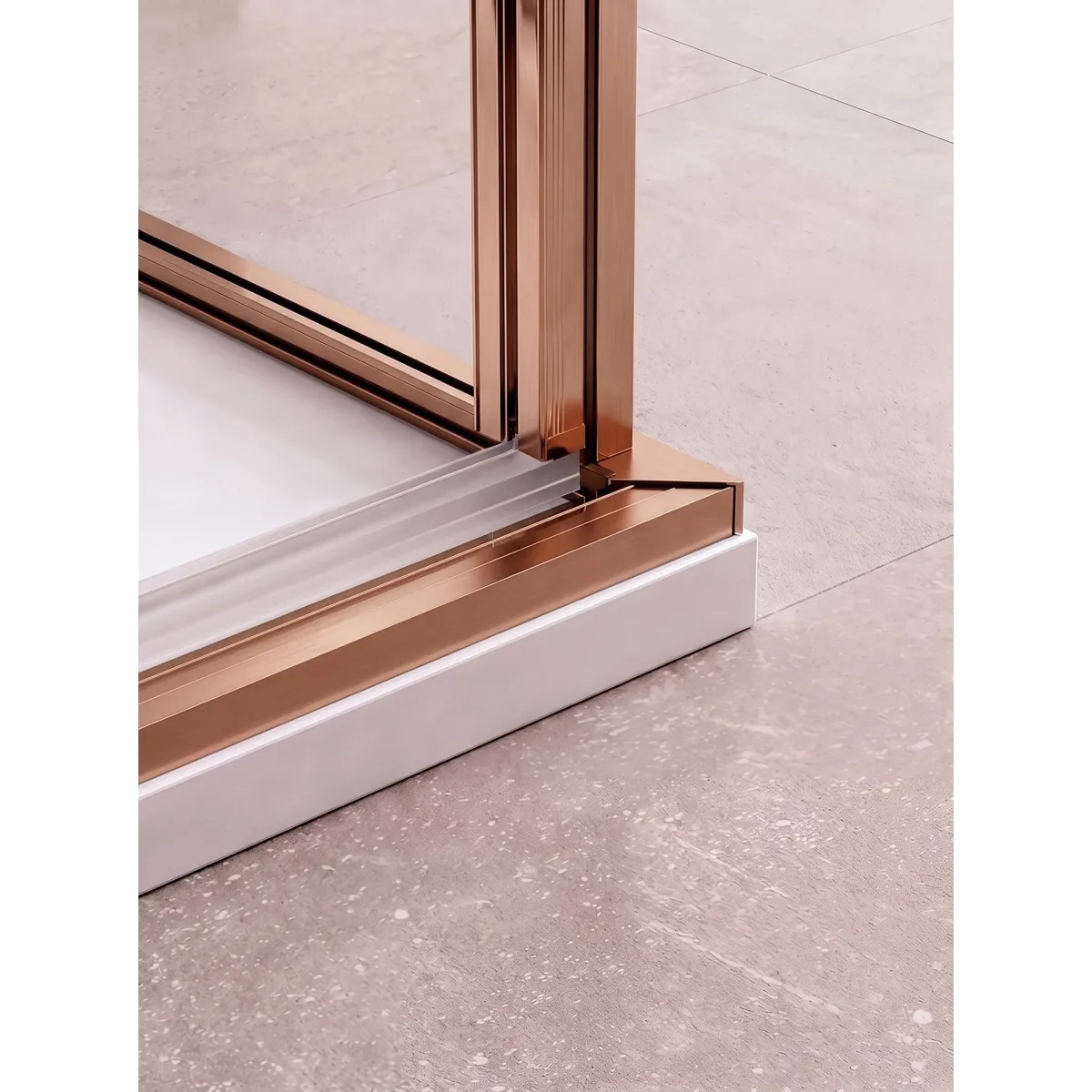 Box doccia bronzo di lusso due lati con profili sottili...