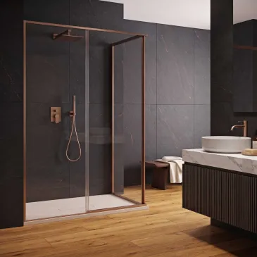 Box doccia bronzo di lusso due lati con profili sottili DOMUS