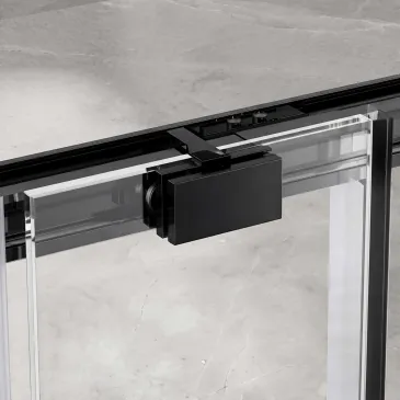 Cabine de douche coulissante noire DOMUS pour niche