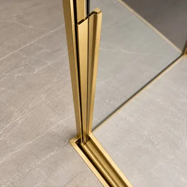 Porta doccia Star oro spazzolato, 6 mm e h 200 cm | Mondialshop