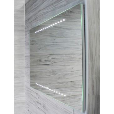 Miroir de salle de bain 60 x 80 cm (L x H) avec éclairage LED
