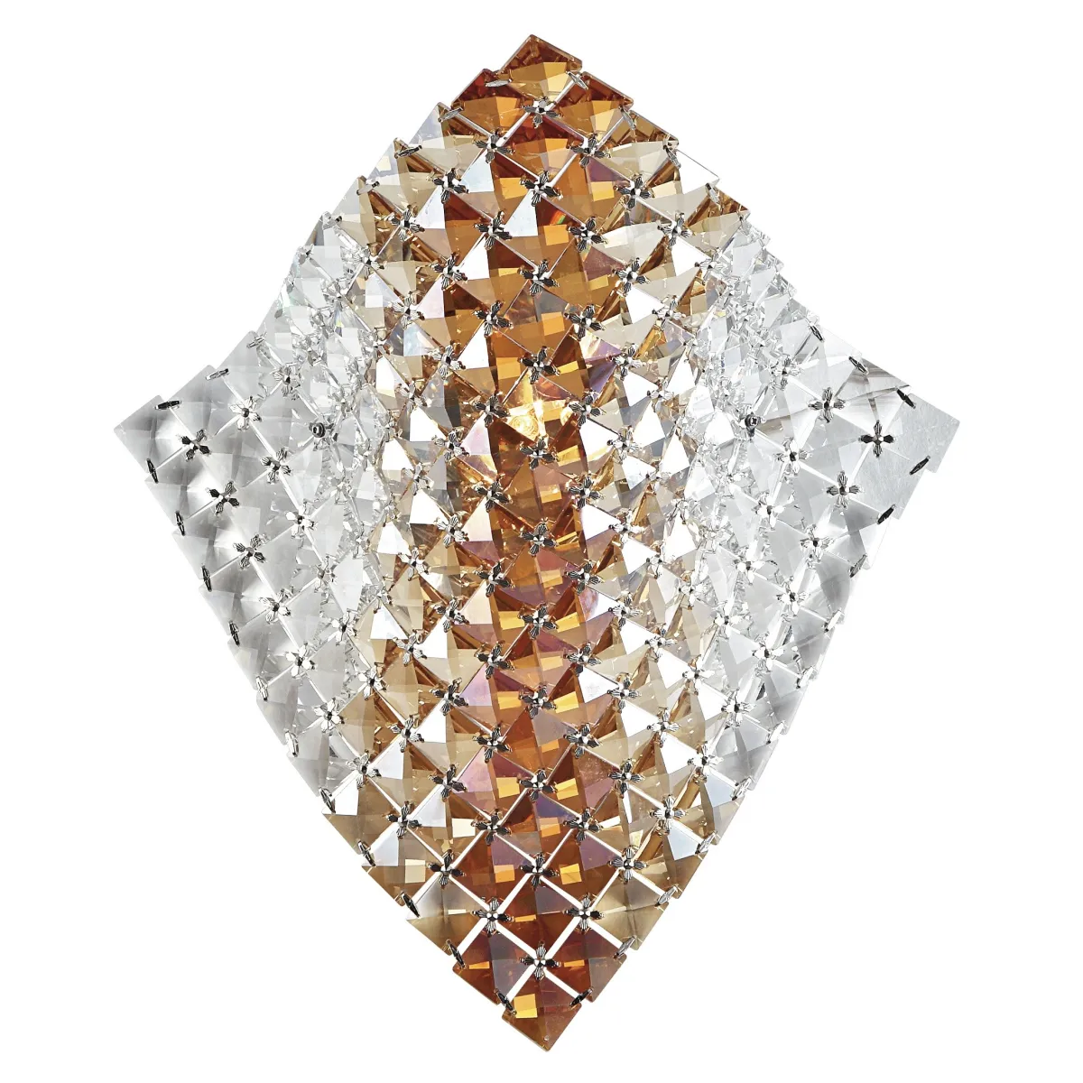 I-Rumba/Ap - Applique Dalla Forma Morbida Decorata Con Cristalli Trasparenti E Ambrati Incastonati 42 Watt G9