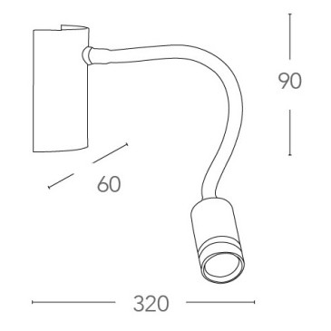 LED-KEPLER-BCO - Applique da Lettura Flessibile Silicone Bianco Lampada Moderna Led 3 watt Luce Calda