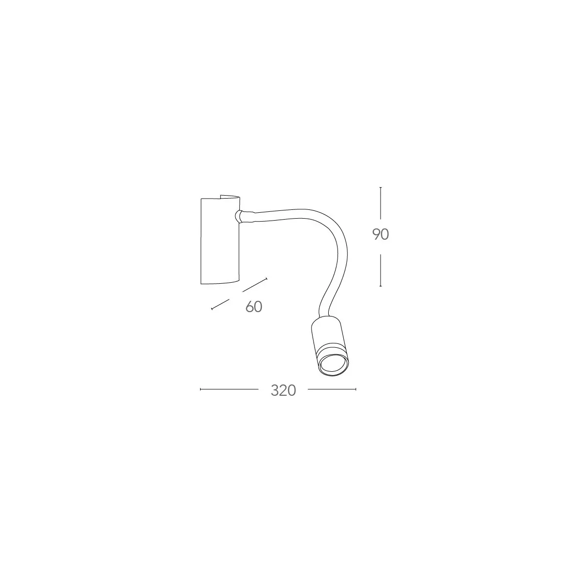 LED-KEPLER-CR - Applique Moderna Cromo Flessibile Lampada da Lettura Led 3 watt Luce Calda