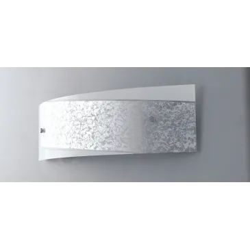 I-PARIS/4512 SIL - Applique Rettangolare Fascia Argento Vetro Bianco Lampada Moderna Interni E27