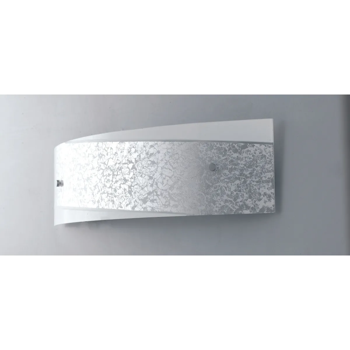 I-PARIS/4512 SIL - Applique Rettangolare Fascia Argento Vetro Bianco Lampada Moderna Interni E27