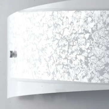 Diffusore in Vetro Bianco con Decoro a Fascia Argento