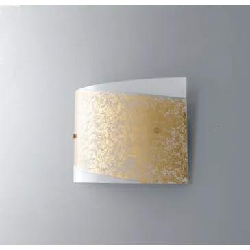 I-PARIS/4525 ORO - Applique Fascia Oro Vetro Bianco Rettangolare Lampada Moderna E27