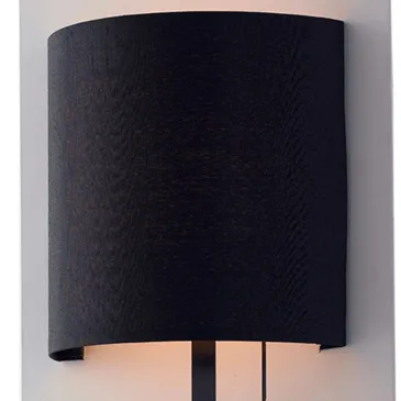 Applique murale Pop en métal avec structure blanche et abat-jour noir