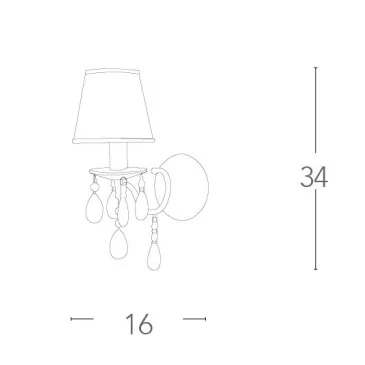 I-BOEME/AP1 - Applique Gocce Cristallo K9 Metallo paralume Polivinilico Bianco Glitterato E14