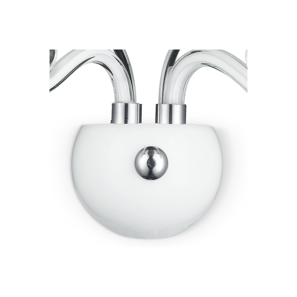 Applique Angel in Vetro Soffiato Trasparente e Bianco con Decoro in Metallo Fan Europe