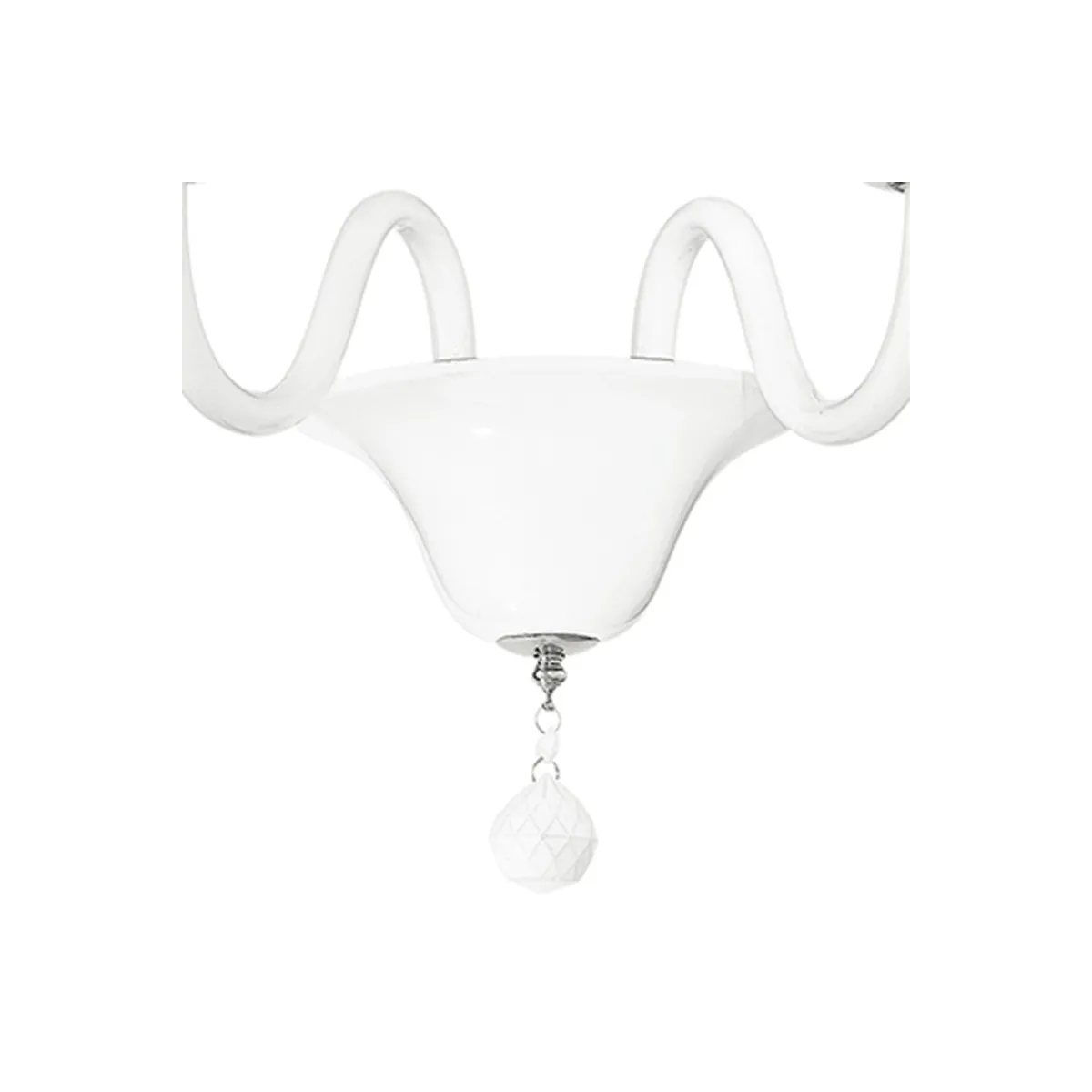 Struttura in Pasta di Vetro Bianco con Decoro a Sfera Linea Soffio