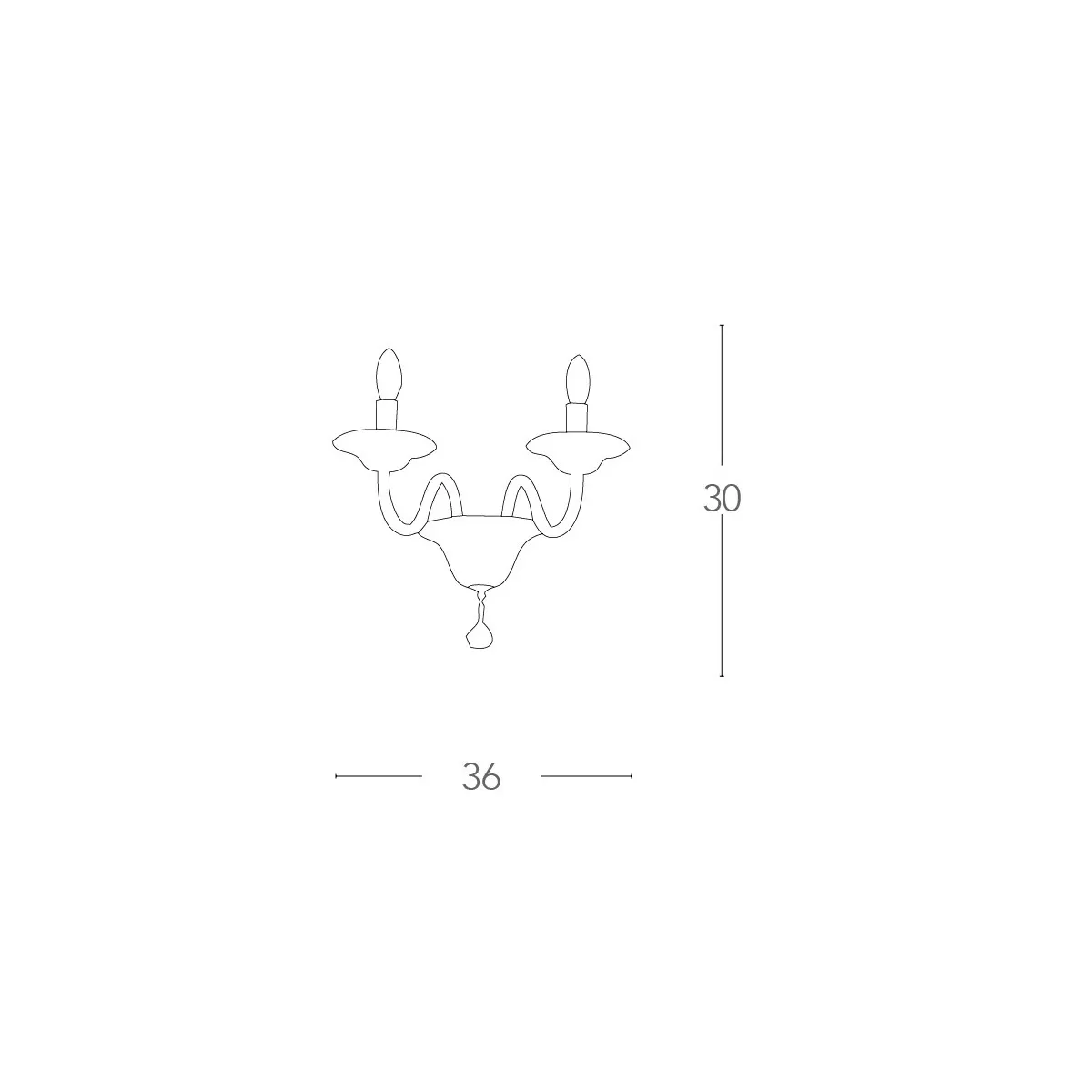 Applique Soffio en verre blanc avec finitions Chrome FanEurope