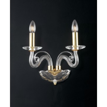 I-EPOQUE/AP2 - Applique Classica Cristallo Finitura Oro Lampada da Parete E14