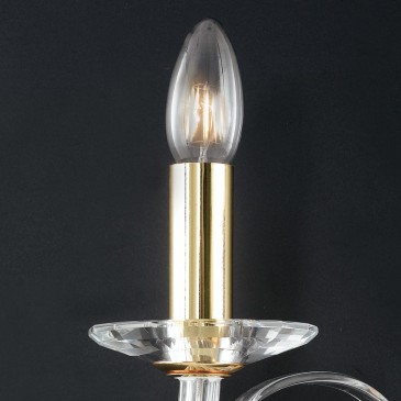 Applique murale Epoque 2 lumières en cristal avec finitions Gold FanEurope