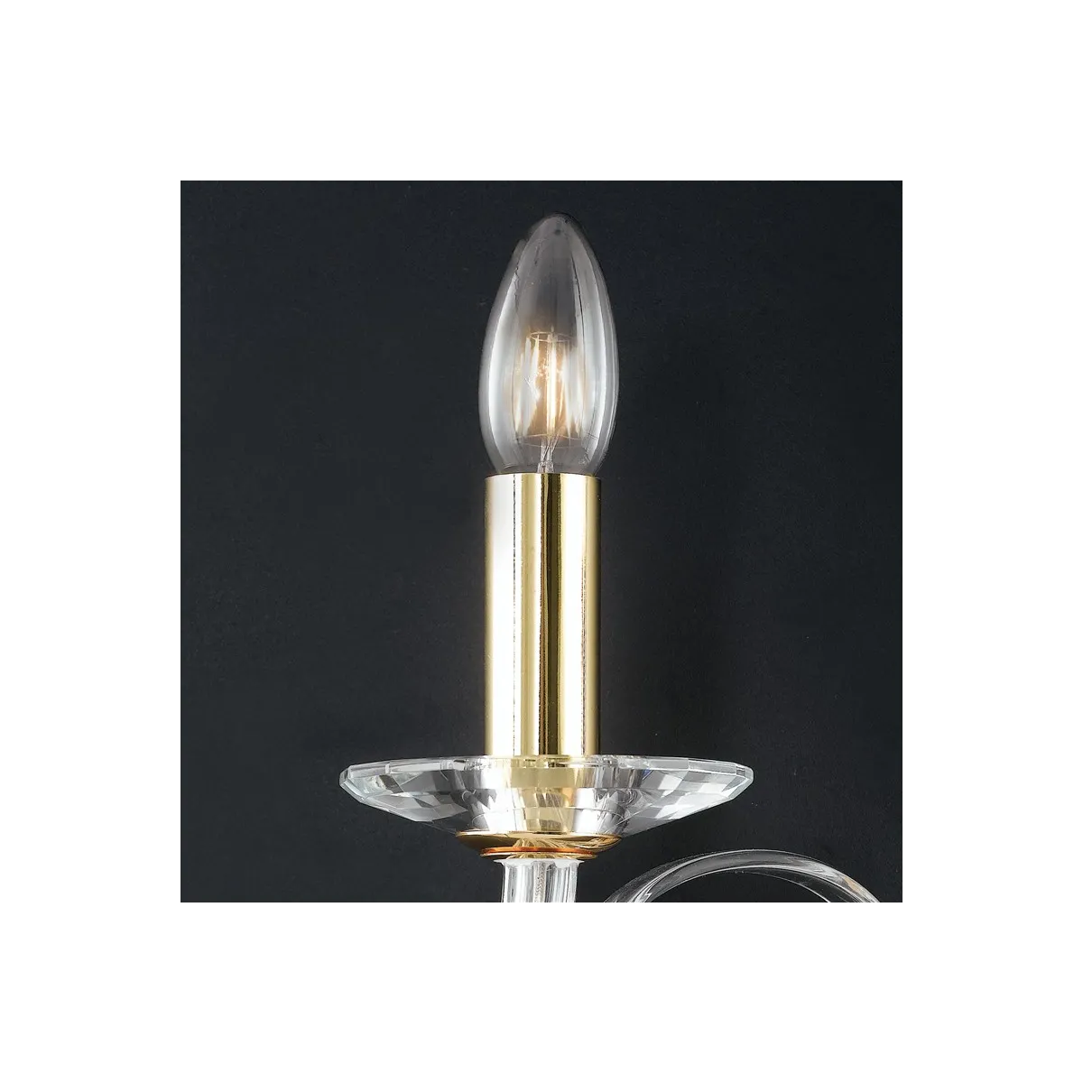 Applique murale Epoque 2 lumières en cristal avec finitions Gold FanEurope
