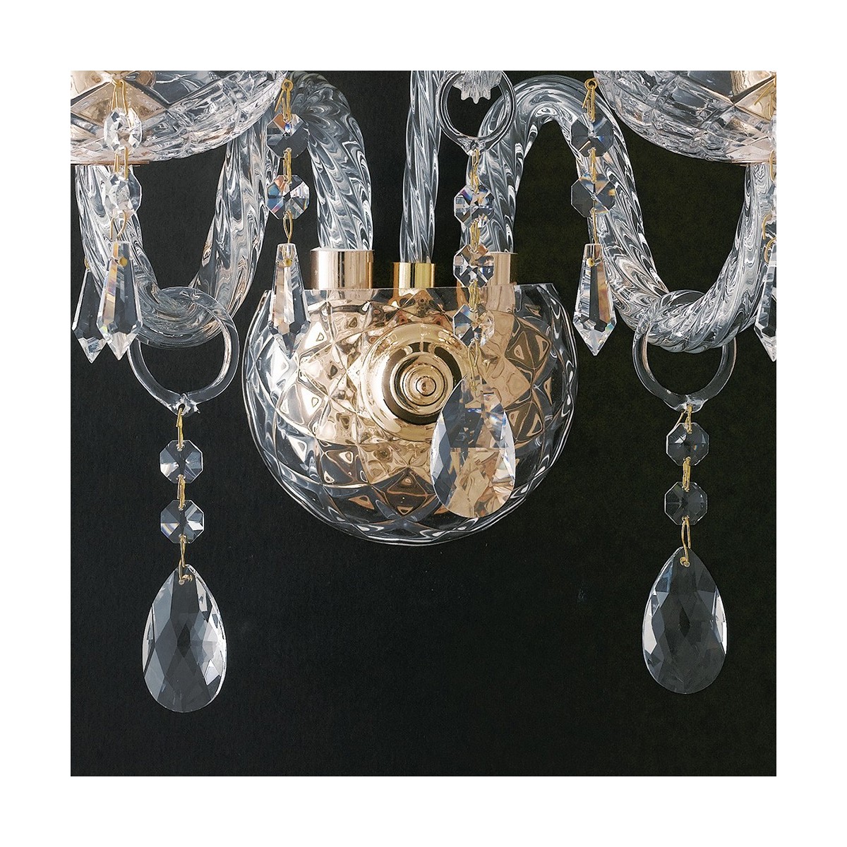 Décoration en verre et métal doré avec des gouttes de...