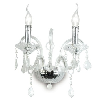 Applikation 2 Lichter Chrom Glas Anhänger K9 Kristall Klassische Wandleuchte E27