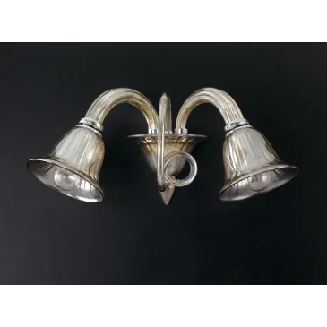 I-POSEIDON/AP2 - Applique Classica Bracci Verso il Basso Vetro Champagne Lampada da Parete E14