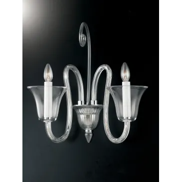I-PALACE / AP2 - Applique murale classique en verre ultra transparent E14