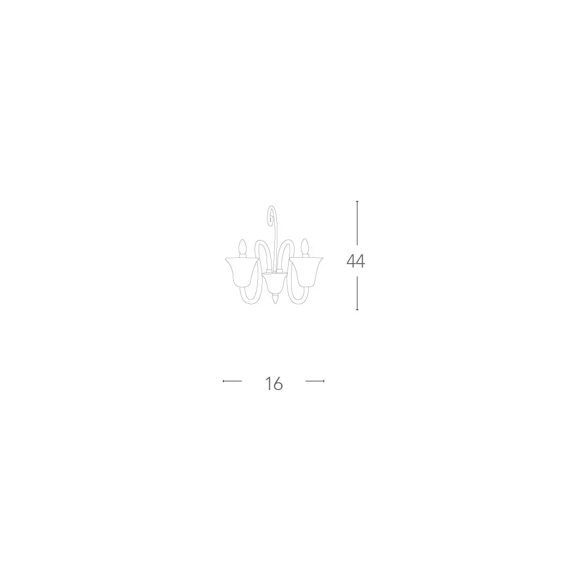 I-PALACE/AP2 - Applique Classica Vetro Ultra Trasparente Lampada da Parete E14