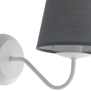 Applique avec abat-jour en tissu gris et structure en métal blanc Lampe FanEurope Fairy Tale