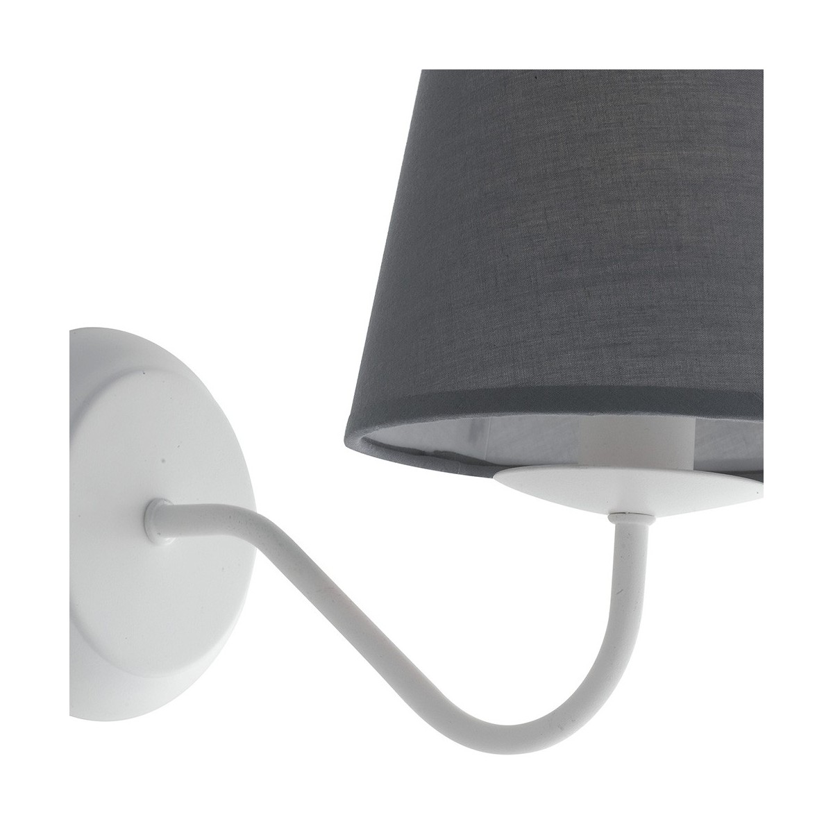 Applique con Paralume in Tessuto Grigio e Struttura in...