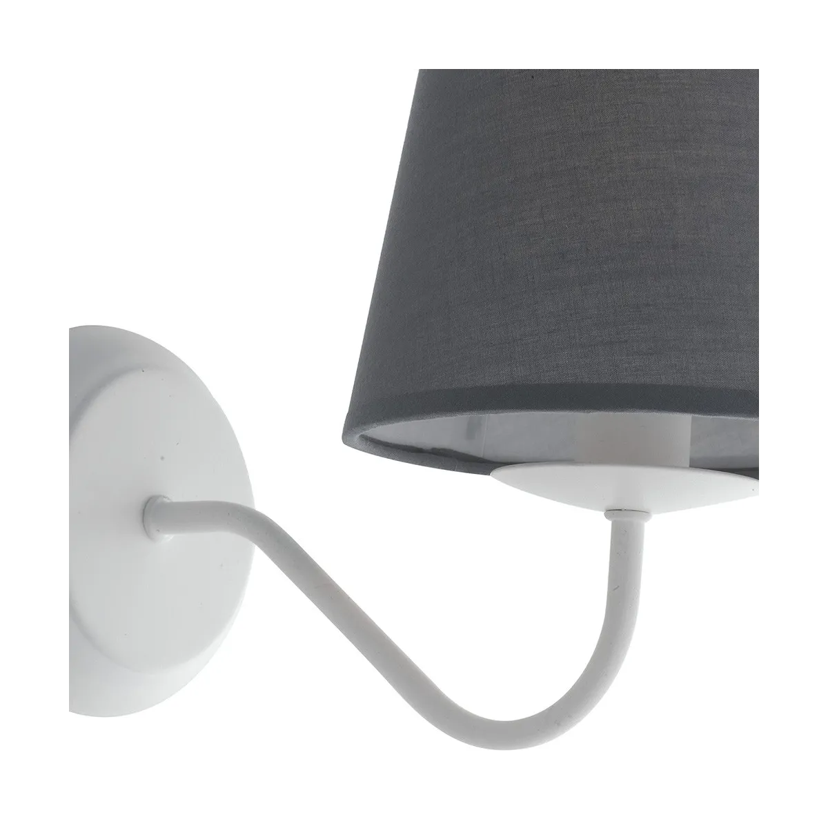 Applique con Paralume in Tessuto Grigio e Struttura in...