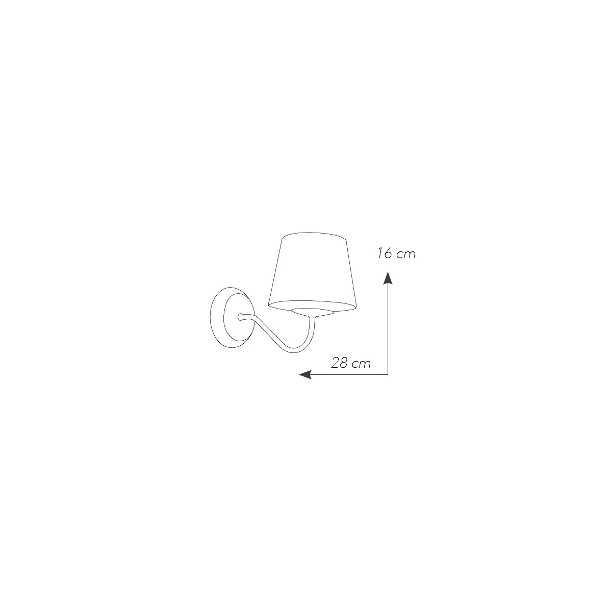 I-FAVOLA / AP1 - Applique murale Abat-jour en métal blanc Applique en tissu gris E14
