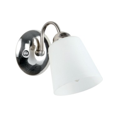 I-1162/AP NIK - Applique Metallo Nikel paralume Vetro Soffiato Lampada da Parete E14
