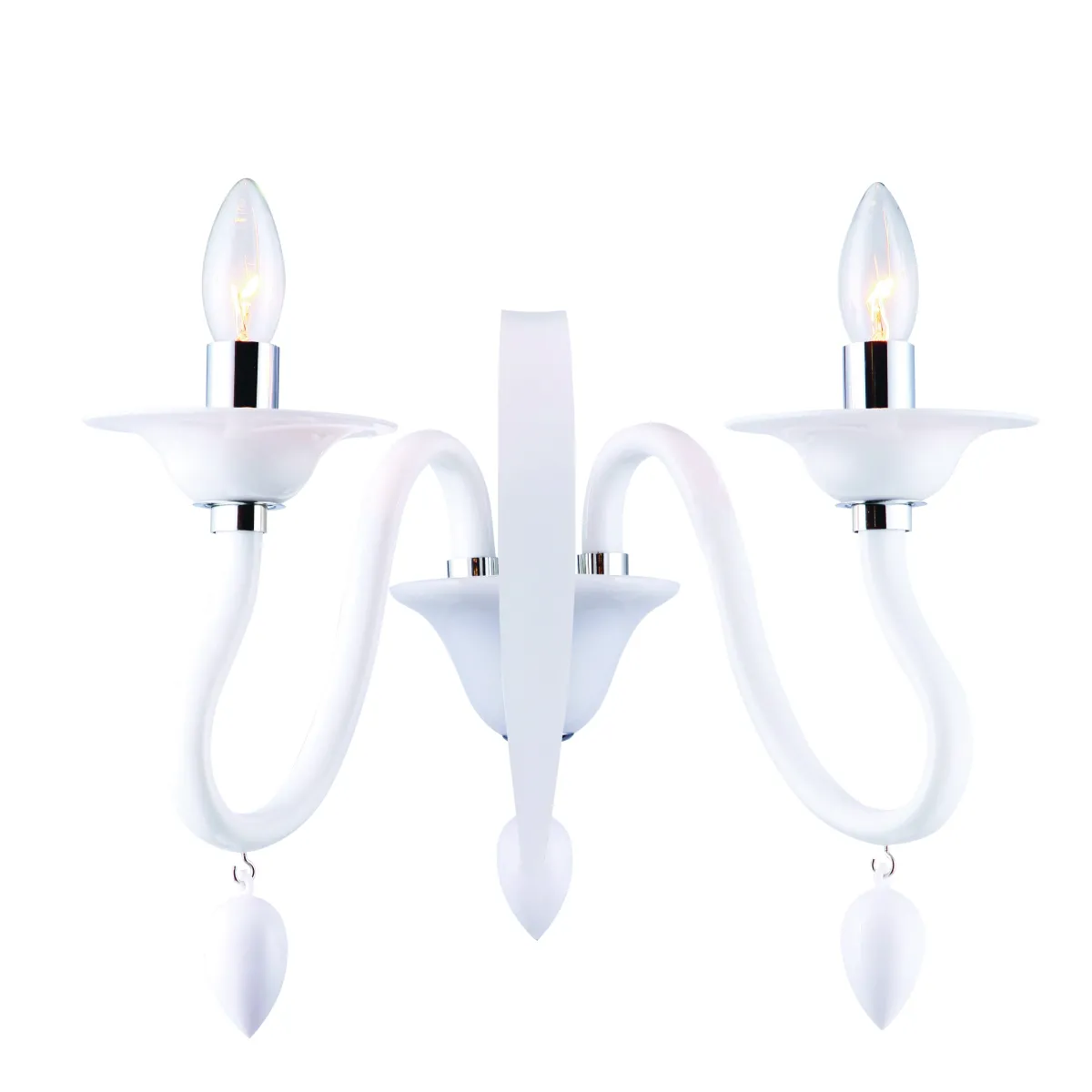 I-ESTEFAN-AP2 BCO - Applique Bianca Acrilico Pendagli Gocce Lampada da Parete Moderna E14