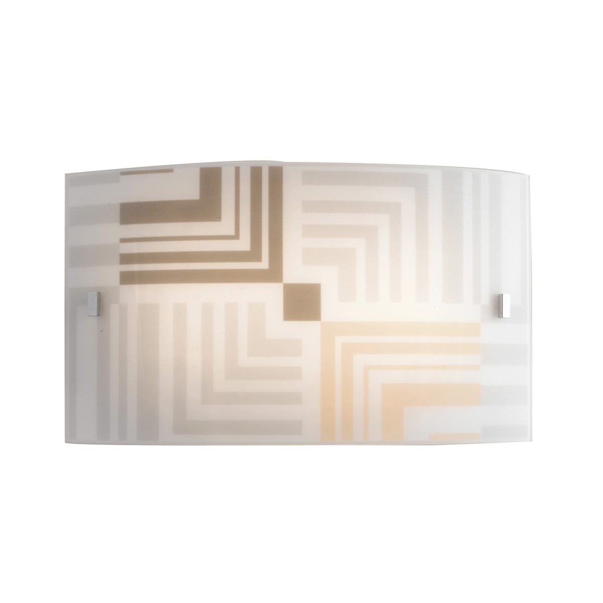 Applique Seventy Rettangolare in Vetro Bianco con Decoro...