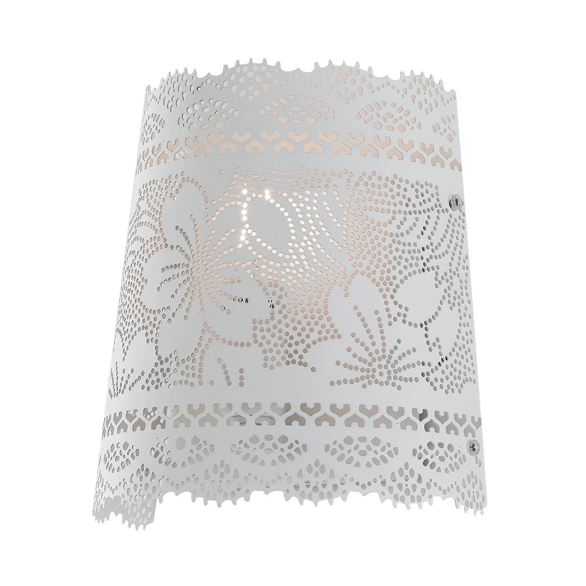 Applique Cluny in Metallo Bianco Opaco con Decoro simil...