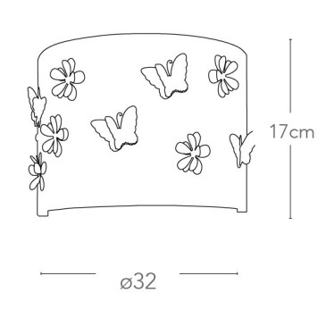 Diffuseur en acier chromé gravé au laser avec décorations de papillons et de fleurs.