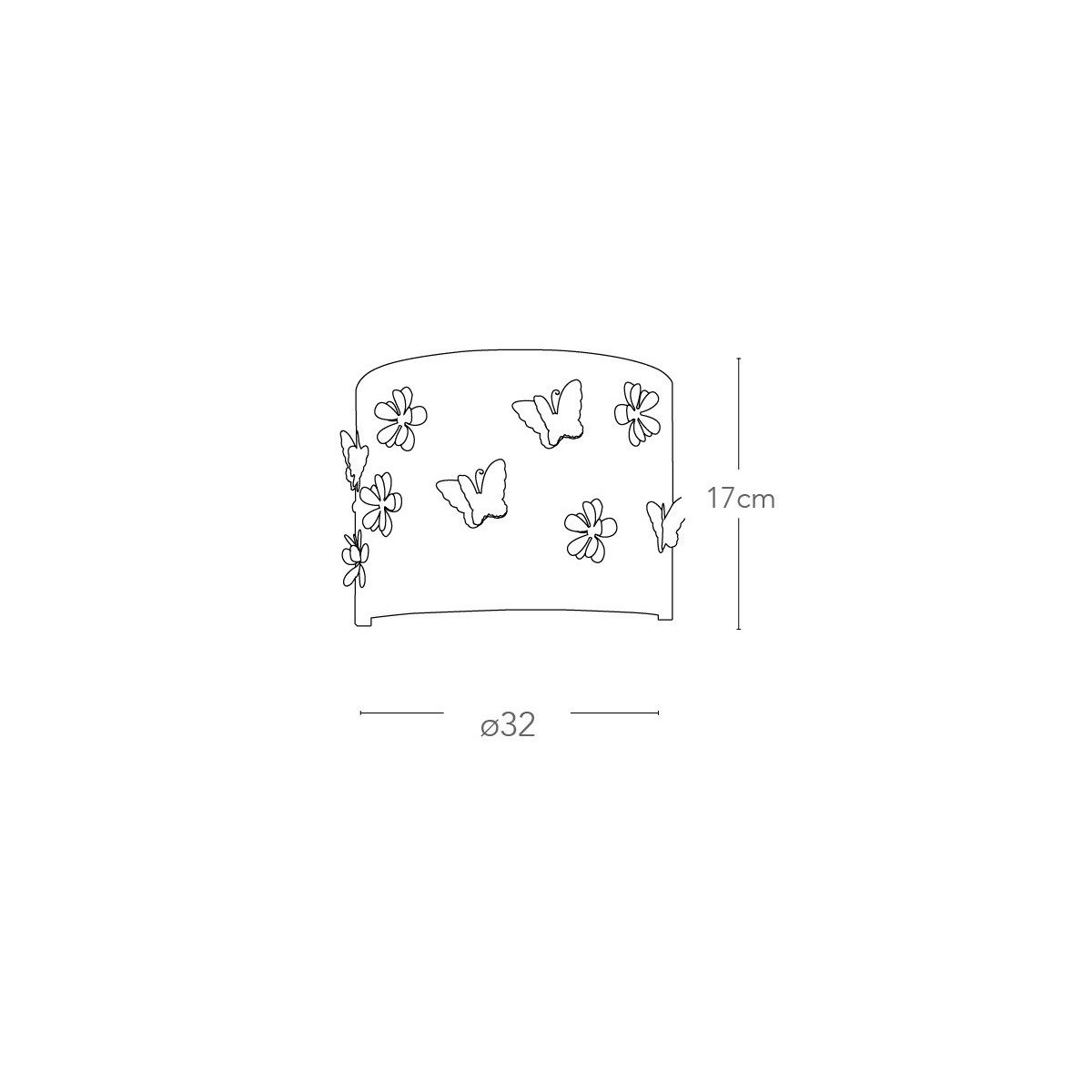 Diffuseur en acier chromé gravé au laser avec décorations de papillons et de fleurs.