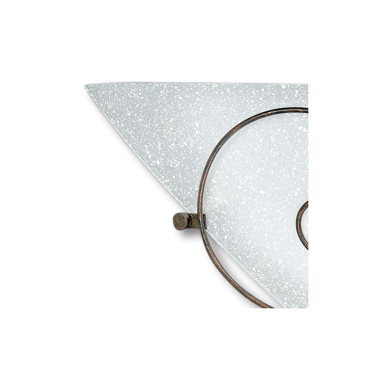 Diffuseur en verre blanc satiné avec décoration en métal...