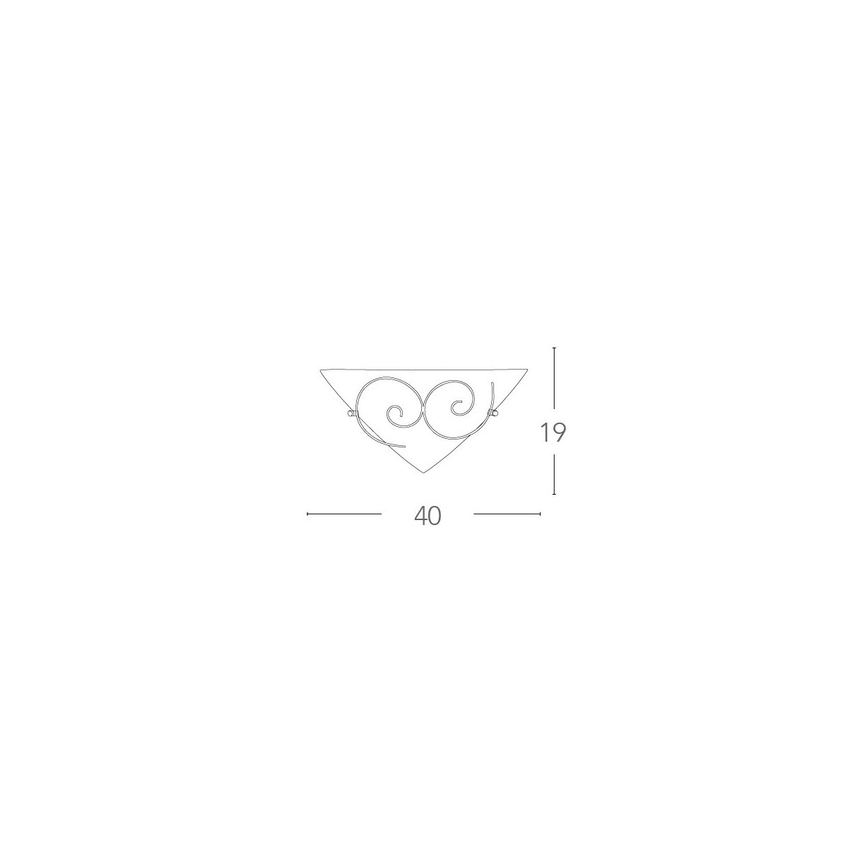 I-070207-8 - Applique triangulaire boucles métal antique...