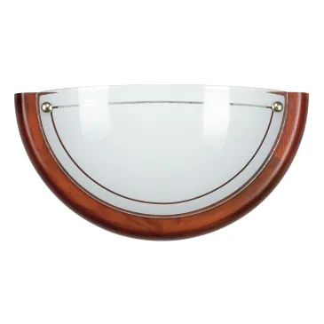 07/02012 - Applique Classica Lunetta Vetro Bianco Cornice Legno Lampada Classica E27