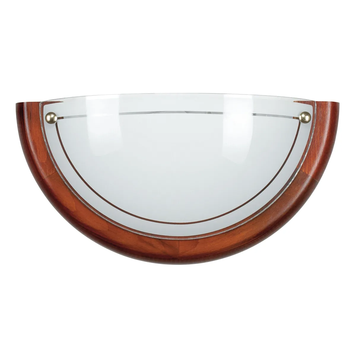 07/02012 - Applique Classica Lunetta Vetro Bianco Cornice Legno Lampada Classica E27